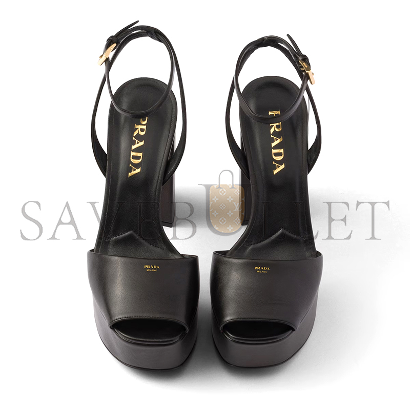Pra*a nappa leather platform sandals 1xp48b